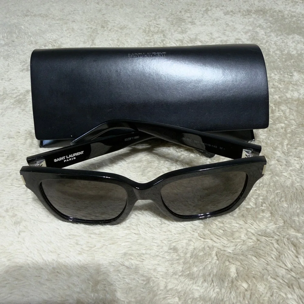 Saint Laurent Sunglasses Women Black SL 507 001 Square Cat Eye Luxury Designer